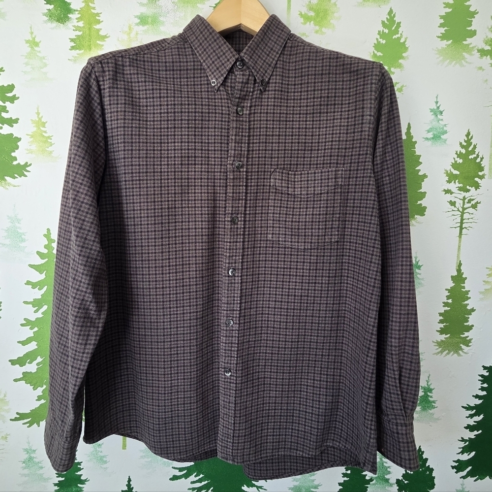 Club Room Checkered Shirt - Black and Gray